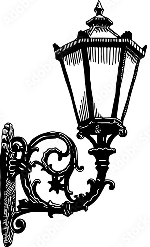 antique street lamp of a classic