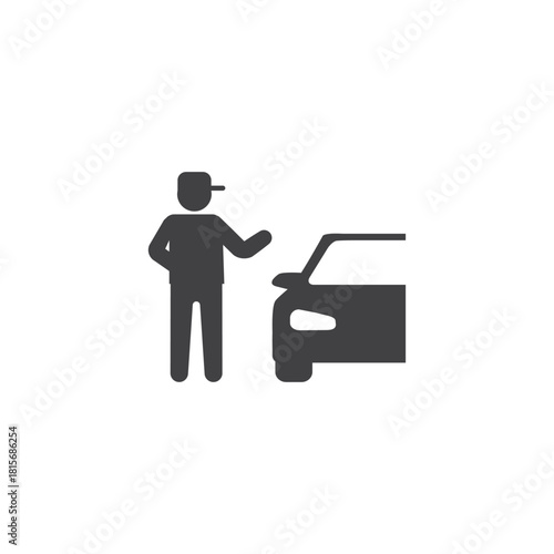 parking attendant flat icon design vector.