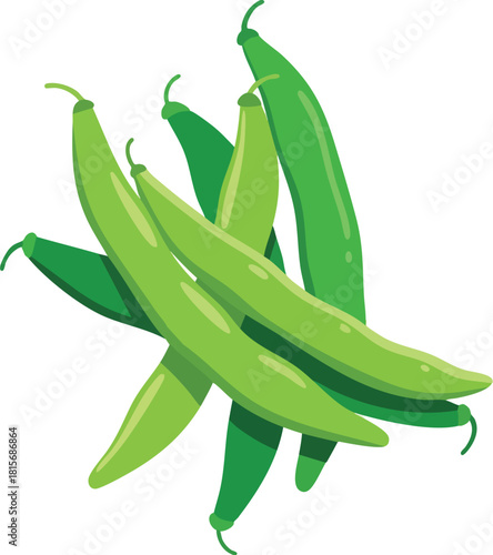 Illustration of a pile of green peas against a clean white background with vibrant colors.