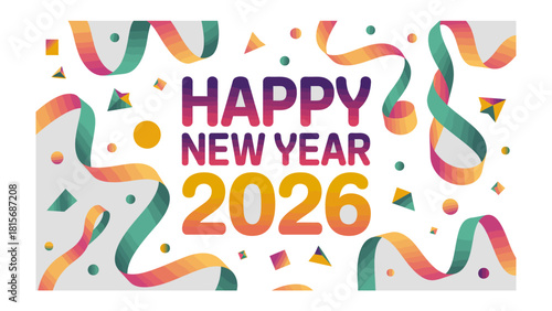 New Year 2026: A Festive design for welcoming the New Year with joy and celebration.