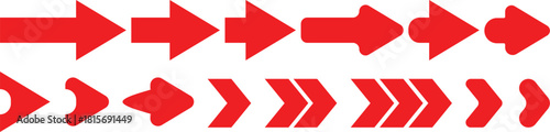 Arrows big red set icons. Arrow icon. Arrow vector collection. Arrow. Cursor. Modern simple arrows. Vector illustration.