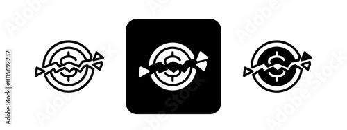 Disruption Solid color and black line drawing vector illustration set