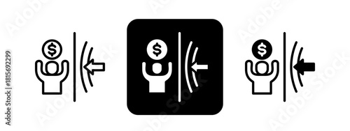 Resilience Solid color and black line drawing vector illustration set