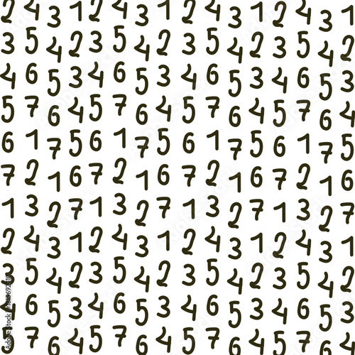 The texture consists of vertical rows containing prime ordinal numbers from one to seven.