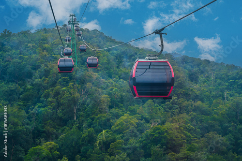 Wallpaper Mural Cabanas on a cable car in the mountains in the forest in Vietnam in the Ba Na Hills Park in summer in Da Nang. Torontodigital.ca