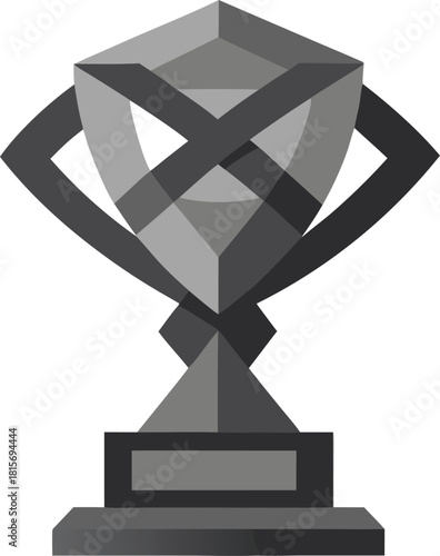 Geometric trophy icon with abstract diamond shape and handles