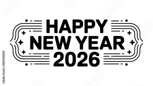 New Year 2026: A minimalist greeting perfect for the New Year, ideal for conveying your wishes.