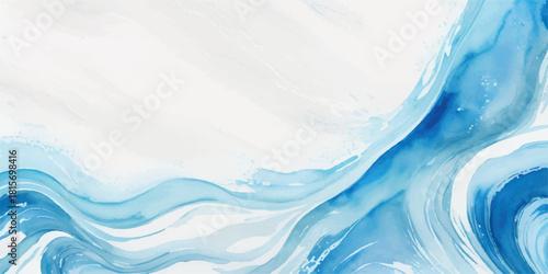 Abstract watercolor painting of flowing water light blue and white hues create a calming effect perfect for backgrounds and textures