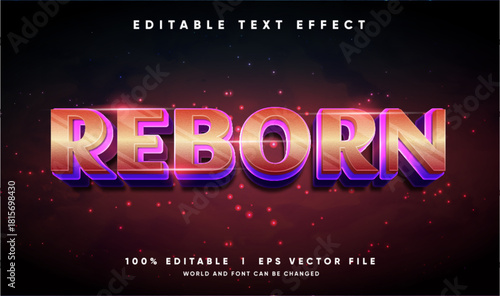 eborn 3d vector text effect with modern style