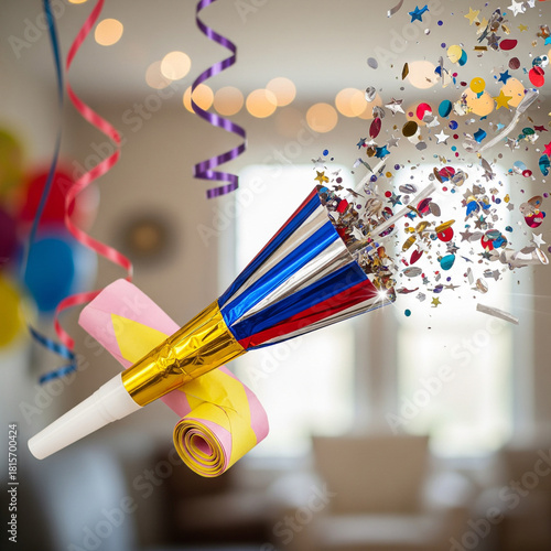 New Year%27s celebration with trumpets