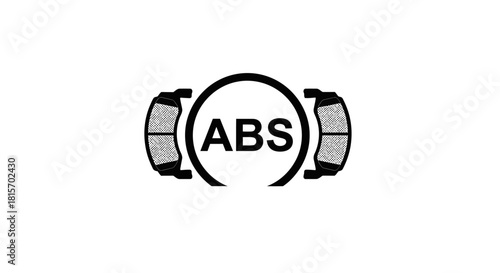 Illustration of the ABS braking system symbol, highlighting automotive safety technology
