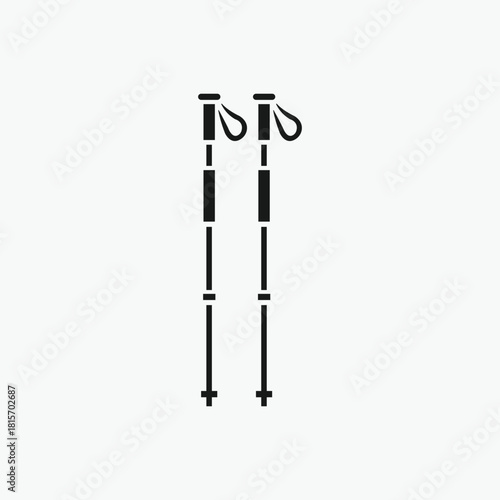 Hiking sticks, Hiking Poles, Trekking poles, Mountains Skis, Nordic Walking Sticks vector