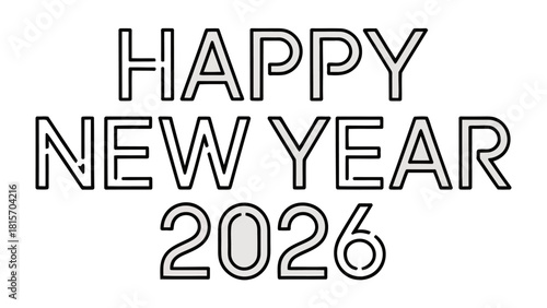 A Celebration of New Beginnings: A stylish and modern design wishes a Happy New Year 2026. This image evokes feelings of hope, anticipation, and fresh starts. 