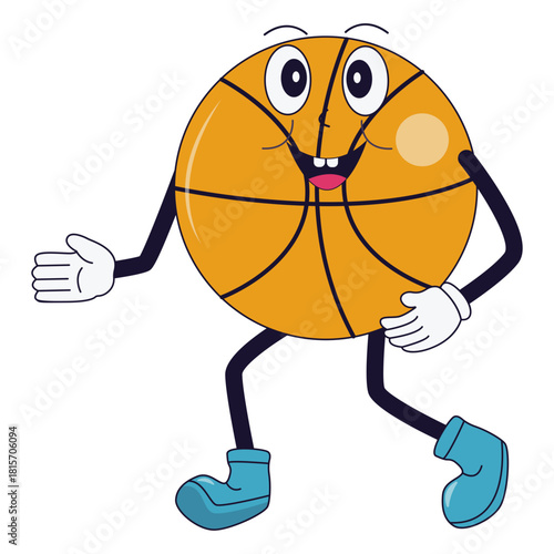 Groovy School Equipment Cartoon Character. Isolated Vector Illustration