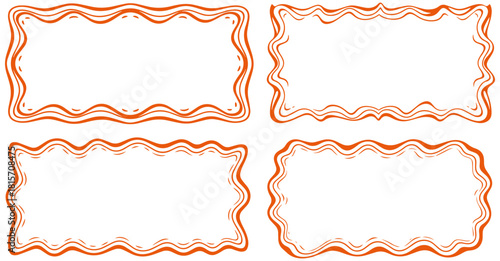 Quirky doodle frames collection, hand-drawn decorative elements for creative design projects