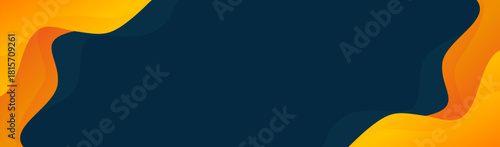 Abstract orange and dark blue banner background with fluid wave shapes, modern smooth gradient design, suitable for sale banners, business, ads, events, web, headers, and more