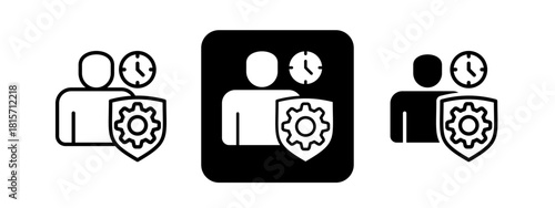 Self Discipline Solid color and black line drawing vector illustration set