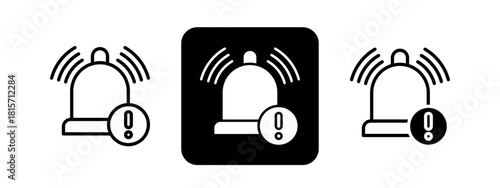 Notification Solid color and black line drawing vector illustration set