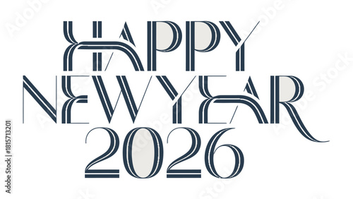 Happy New Year 2026: A festive typographic design heralds the dawn of 2026, creating a sense of anticipation and optimism for the upcoming year. 