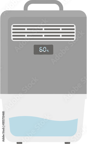 Modern gray portable dehumidifier appliance vector illustration.