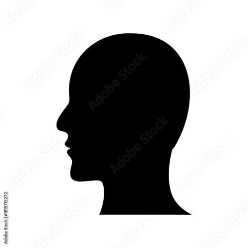 Human head silhouette profile, conceptual avatar icon design Vector, illustration