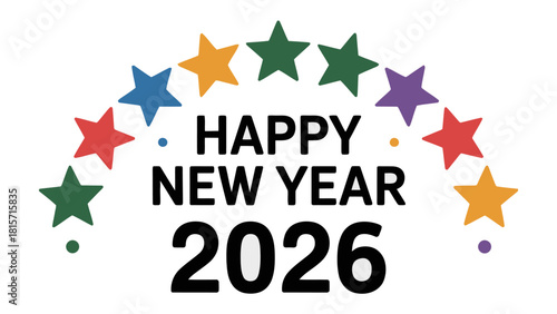 Festive Celebration: 2026 New Year: An artistic display showcasing the New Year 2026. A vibrant display of colors creating a message for the upcoming New Year celebration