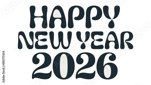 New Year's Greetings 2026: Celebrate the dawn of a fresh new year with an elegant typography of Happy New Year 2026. conveying warm wishes for joy and prosperity. 