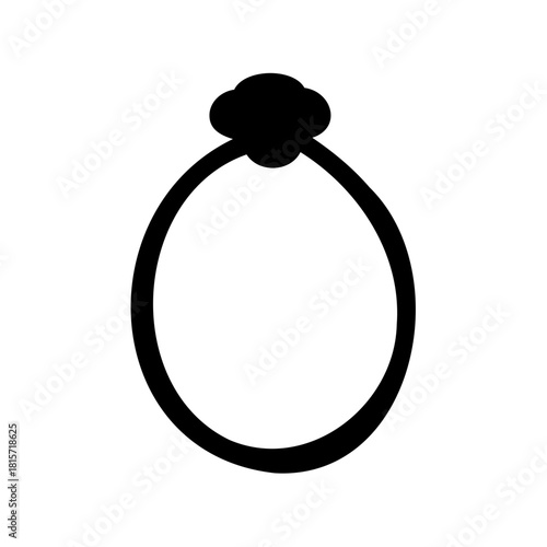 Simple black door knocker design isolated on a white background