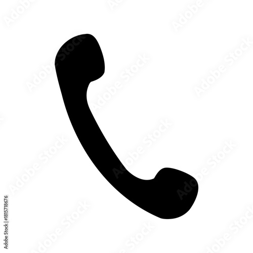 Black silhouette of a telephone receiver, a classic icon of communication
