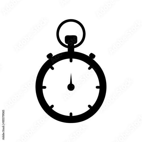 Vintage black and white stopwatch symbol illustrating time and speed tracking