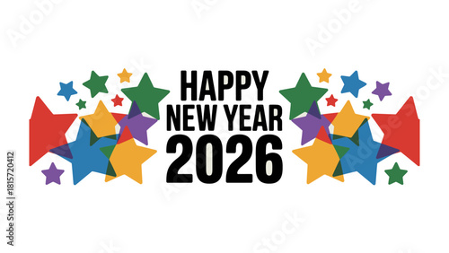New Year Celebration 2026: Festive graphic design for the upcoming New Year, radiating a joyful anticipation for new beginnings and the promise of a fresh start in the year 2026. 