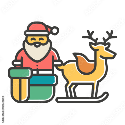 santa claus with reindeer