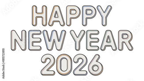 New Year 2026 Celebration: A modern, elegant digital display spells out Happy New Year 2026, inviting a fresh beginning with a stylish design and a message of hope and joy.