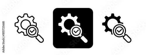 Test Solid color and black line drawing vector illustration set