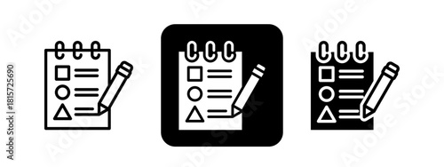 Evaluation Solid color and black line drawing vector illustration set