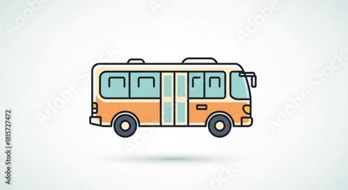 Charming public transport bus perfect for educational projects, friendly commutes, and city life, with a delightful, inviting aesthetic for children's content