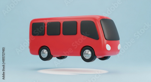 Charming Red Bus Ready for Adventure: Perfect for Transportation Designs, Travel Concepts, and Playful Kid-Friendly Projects Requiring a Touch of Whimsy