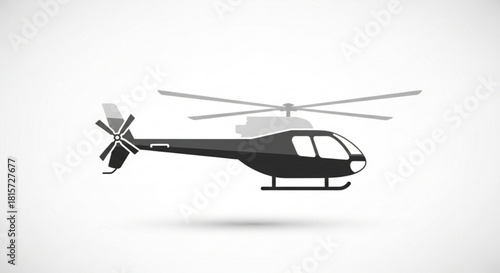 Sleek helicopter design perfect for aviation, travel or emergency service themes; a versatile icon for transportation needs and design projects of all kinds