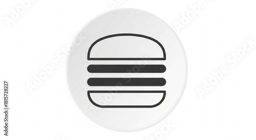 Craving a burger? Simple burger icon for restaurant menus, food apps, and fast food promotions, perfect for digital designs and online marketing campaigns now