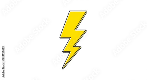 Dynamic yellow lightning bolt graphic, perfect for energy, power, or electrifying designs, originally a scalable vector, great for science or electricity concepts