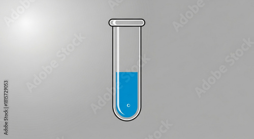 Science experiment with bright blue liquid in a clear test tube, perfect for modern lab research and pharmaceutical innovation projects, originally vector art