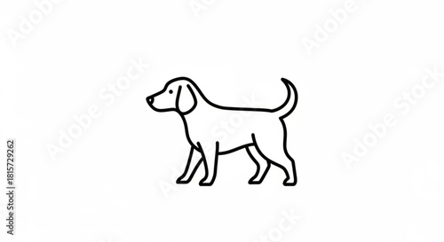 Simple yet stylish line drawing of a loyal canine companion, perfect for pet-related designs, branding, and logos. This dog art is clean, modern, and versatile