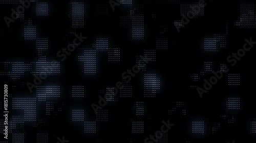Digital mosaic pixel animation background. Digital square pattern. Seamless looping futuristic background.