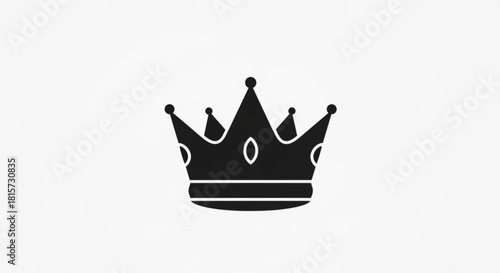 Elegant black crown icon, royalty symbol for branding and design projects, perfect for logos, emblems, and creative concepts, a regal touch for any project