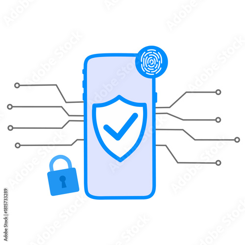 Digital Security Shield on Smartphone