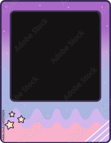 aesthetic gradient photo frame with stars
