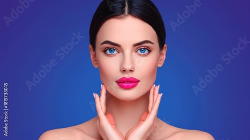 Beautiful Woman with Perfect Skin and Makeup Portrait