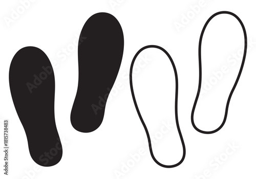 Stand Here  FOOT sign on the floor of a public building asking customers to wait on this very spot