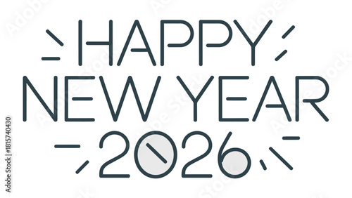 Happy New Year 2026: Elegant and modern design wishing everyone a joyful New Year in 2026.