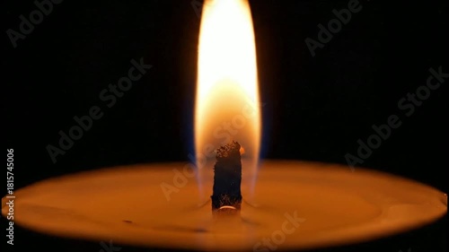 Valentine's Day 2026 Single Candle Flame Flickering Dark Background Seamlessly Looping Intimate Background Romance Meditation Hope Memory Emotional Passion Cinematic Black Background Glowing Cozy